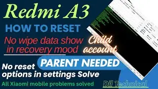 REDMI A3 No wipe-data in recovery mode how to do reset with CM2 #REDMIA3