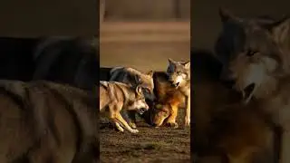 A group of wolf 🐺 🐺 attack on lion 🦁🦁 #wildlife