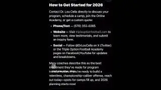 Learn Here About the Triple Option Football Academy and Camps
