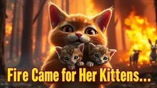 Mother Cat's Brave Fight Against Fire 🔥 Emotional Animal Rescue Story in 3D Animation @Sp18Creation