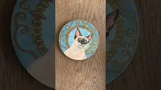 #siamese #cat on wooden plaque #acrylic #shorts #shortvideo #paintingstyles #art #catart