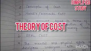 Theory of Costs Bcom 2nd semester Full explanation in hindi | Business  Economics