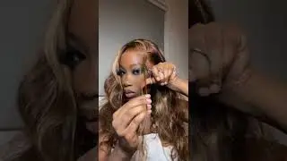 If black is too dull, try this highlight wavy unit! #wigtutorial #colorwig #crownhair