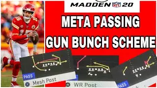 MADDEN 20- META PASSING OFFENSE. GUN BUNCH WEST COAST SCHEME. HAS TON OF MONEY PLAYS AND SETUPS‼️