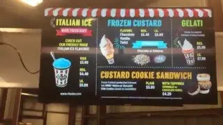 Smart TV Graphics Menu Board C Nelson Mobile Ice Cream Catering Cart