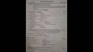 2nd PUC Business studies Preparatory question paper 2026 #exam #business #commerce