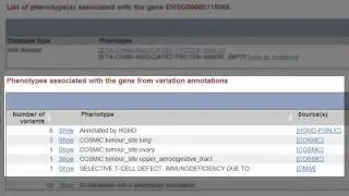 Demo 1: Sequence variation for a gene