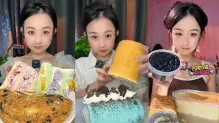 ASMR 🍰Oreo Cream Roll,Crepe Layer Cake & Soy Milk Dessert |Soft & Satisfying Eating Sounds#asmr