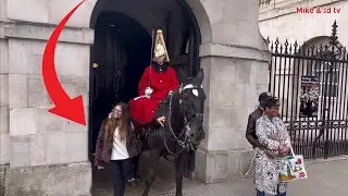 The Royal King’s Guard SHOUTS LOUD at Tourist DON’T TOUCH THE  REINS!