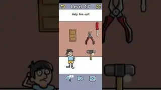 Brain Crack level 17 help him out gameplay walkthrough