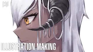 [illustration making] dragon girl portrait | style experiment