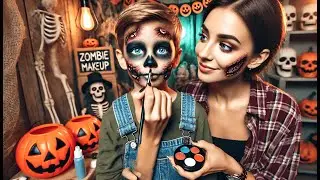 🎨 Duseu Halloween Face Painting Kit with Temporary Tattoo | Best Zombie Makeup Kit for Kids 🧟&zwj;♂️