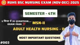 RUHS Bsc Nursing - MSN 2 (Adult Health Nursing 2) Important Questions 4th Semester Exam Nov. 2025