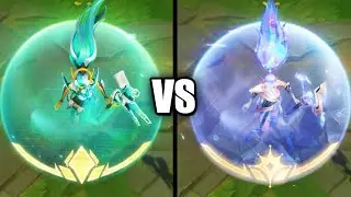 Cyber Halo Janna VS Prestige Cyber Halo Janna Skins Comparison (League of Legends)