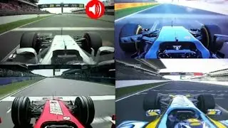 Onboard F1 2017 test vs GP2 Mclaren vs F1 2007 vs F1 2005 (Bottas, Alonso & Massa) @ Spain Barcelona