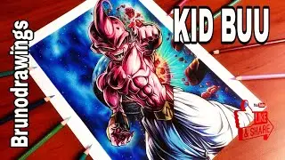DIBUJANDO A KID BUU ESTILO LEGENDS| DRAWING KID BUU- DRAGON BALL Z (SPEED DRAWING)