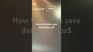 How to delete save data from ps5