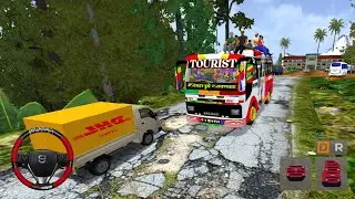 Eicher Tourist Bus Mod For Bussid | Indian Traffic Damaged Off-road Drive 😱| Bus Simulator Indonesia