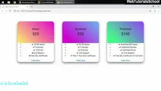 Interactive pricing UI Design Hover Effects with BootstrapCDN using HTML CSS | Web Tutorials School