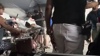 Tornado Blasts through band playing an outdoor gig!!!! Watch til end!