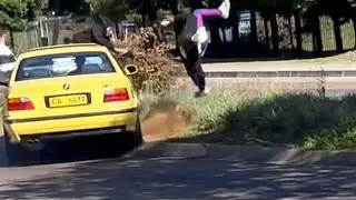 BMW loses control and bumps into a spectator&hellip; | TractionOffSA Breakfast Run