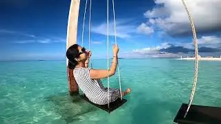Water Swing in Maldives, swing near the beach inside the water