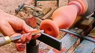 The Very Attractive of Wood Art Turning#The Flower pot Creative#The Nice Wood Products.