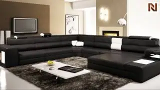 Model: Polaris (5022) -  Black Contemporary Leather Sectional Sofa VGEV5022-2 from VIG Furniture