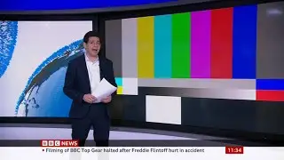 Guest doesn't disappear from studio screen instantly + random graphics appear on BBC News