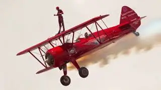 Wing Walking - Stearman Biplane - Third Strike Wingwalking - Second Performance 2025 Dayton Airshow