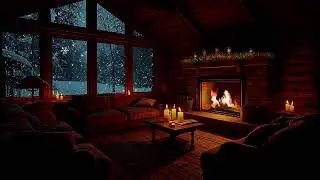 Fireplace Jazz in a Cozy Winter Cabin 🔥 Slow Night Lounge