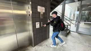 Zach experiences the Station Landing Garage elevators!