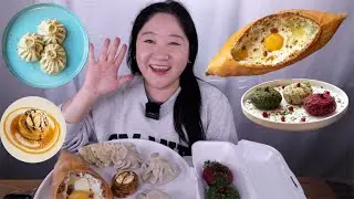 Trying Georgian European Food For The First Time Mukbang