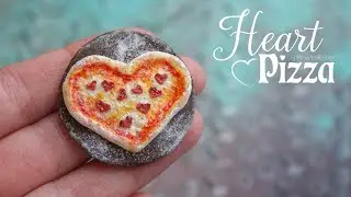 🍕Миниатюрная реалистичная пицца &laquo;Сердце&raquo; с пепперони на День святого Валентина из полимерной глины