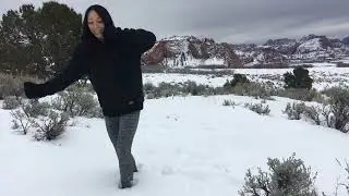 Hiking Zion National Park in Winter Snow