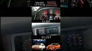 Yarış Tofaş Şahin 1.4 lpg VS Renault Clio 5 1.0 Sce 72 Hp 0-100 Hız Deneme Hızlanma inceleme yarışı