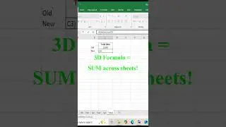 Excel 3D Formula Trick - SUM Across Multiple Sheets Instantly! #Shorts