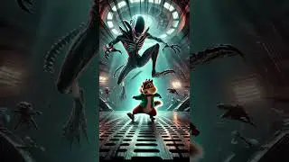 Brave Chipmunk Adventure in Space  #chipmunk #cartoon #ai #space #alien