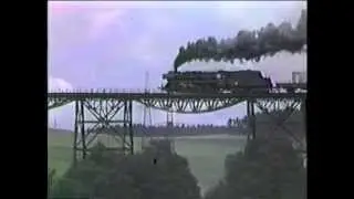 DDR 1987 Dampflok 50 3646-2  überqert den Brücke von Markersbach