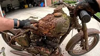 ASMR Motorcycle Restoration | Restoring a Forgotten WWII Harley-Davidson WLA (POV)