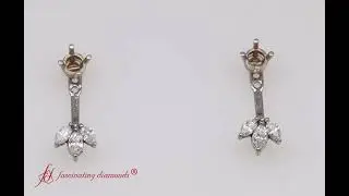 Front Back Marquise Diamond Earring Jackets In Platinum- FDEAR86813- Fascinating Diamonds