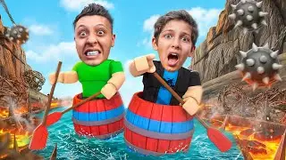 اذا وقعت من البرميل راح تموت😱🔥| ROBLOX