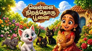 வெள்ளை நிறத்தொரு பூனை | Vellai Nirathoru Poonai - Tamil Poem on Unity, Love & Colors for Kids