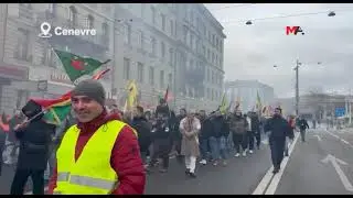 CENEVRE’DE KÜRTLER VE DOSTLARI ROJAVA SALDIRILARINI PROTESTO ETTİ