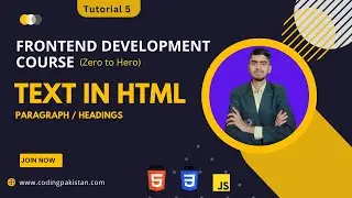 Text in HTML paragraph and heading in HTML Tutorial 5 Urdu/Hindi