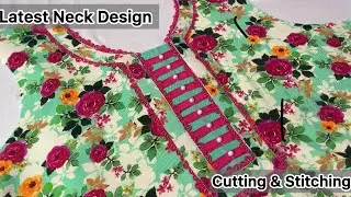 Beautiful & Latest Neck Design 2026 || Printed fabric pr Kamal Gala Ka Design || Sewing Hacks 