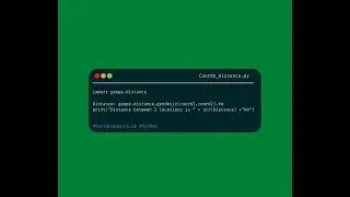 Python Geopy - Distance between to two locations