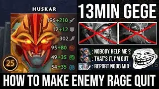How to Make ALL Enemy Rage Quit | WTF 13Min GG Destroyed 8000 MMR Meepo by Pro Huskar Spammer DotA 2