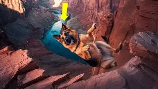 German Shepherd Falls Into Canyon While Chasing a Squirrel &mdash; Then a Drone Reveals the Truth