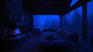 Cabin DECK Rain with Thunder for Sleep and Relaxation - INSOMNIA Relief - Sleep with Rain